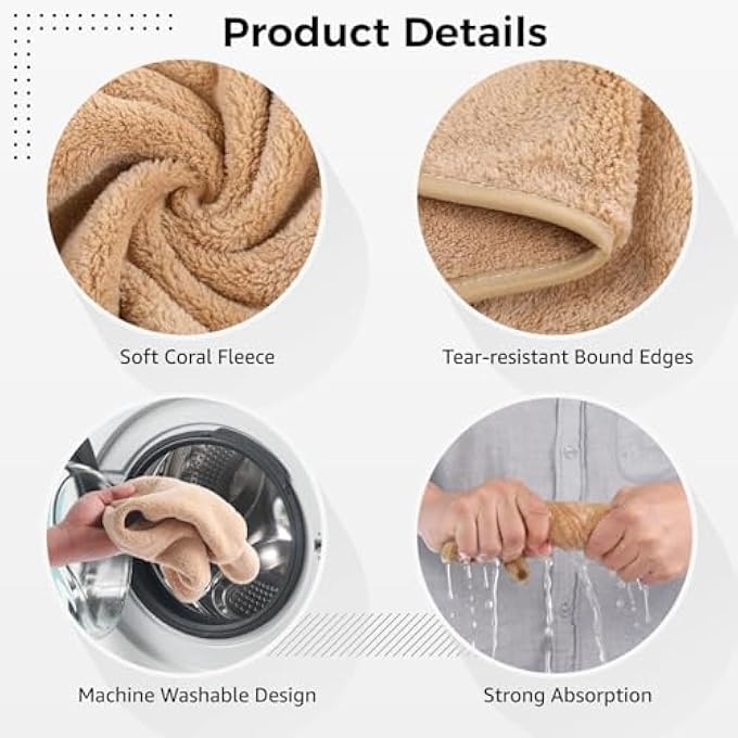 KASTWAVE U-SHAPED FACIAL TOWELS, SPLIT DESIGN, SOFT ESTHETICIAN TOWEL, FACIAL STEM MASSAGE CLEANSING TOWEL, CORAL FLEECE FACE CLOTH FOR BEAUTY SALONS, SKIN CARE, SPA CENTERS (6 PCS) - Image 2